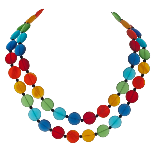 Rainbow Recycled Frosted Glass Coin Long - KJKStyle