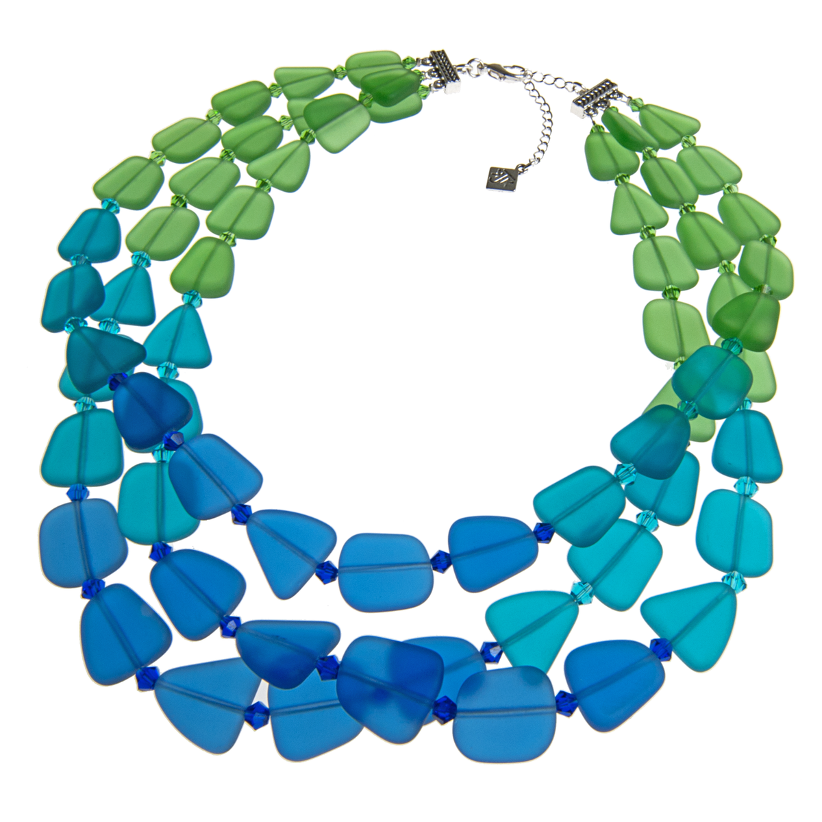 Wholesale2503 - Magnetic Confetti Thread Necklace-Light Teal-Multi