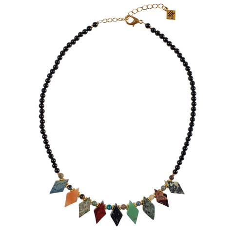 Diamond Shapes On Onyx Choker