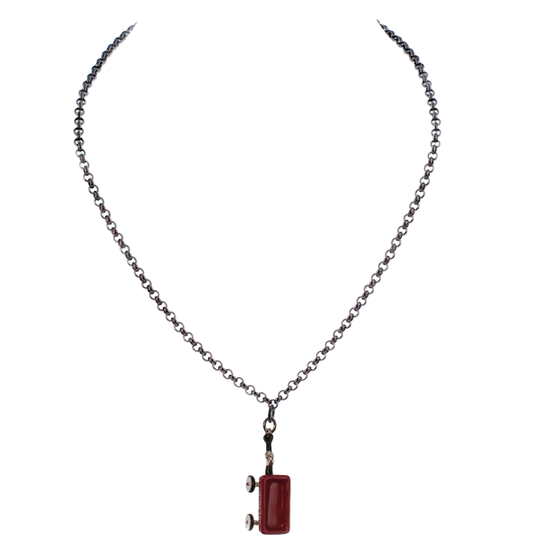 Black Rolo Chain With Fire Island Wagon Choker