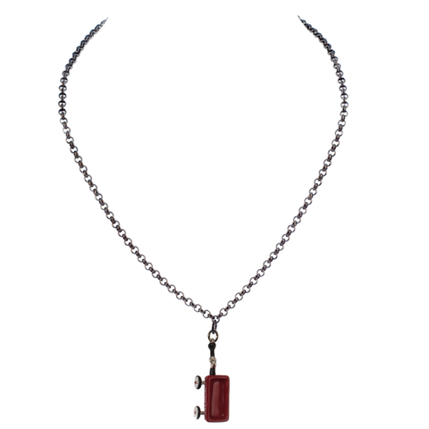 Black Rolo Chain With Fire Island Wagon Choker