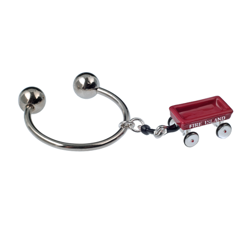 Fire Island Wagon On Tiffany Style Key Ring