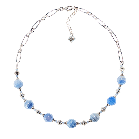 Light Blue Faceted Agate Choker