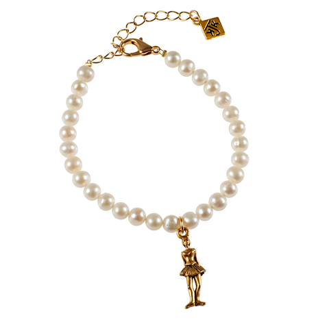 Genuine Cultured Pearl With 1 Charm Bracelet