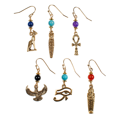 Egyptian Charm With Stones Earring
