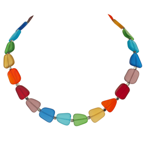 Recycled Frosted Chakra Glass Choker