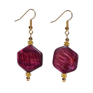 Burgundy Mother Of Pearl Earring