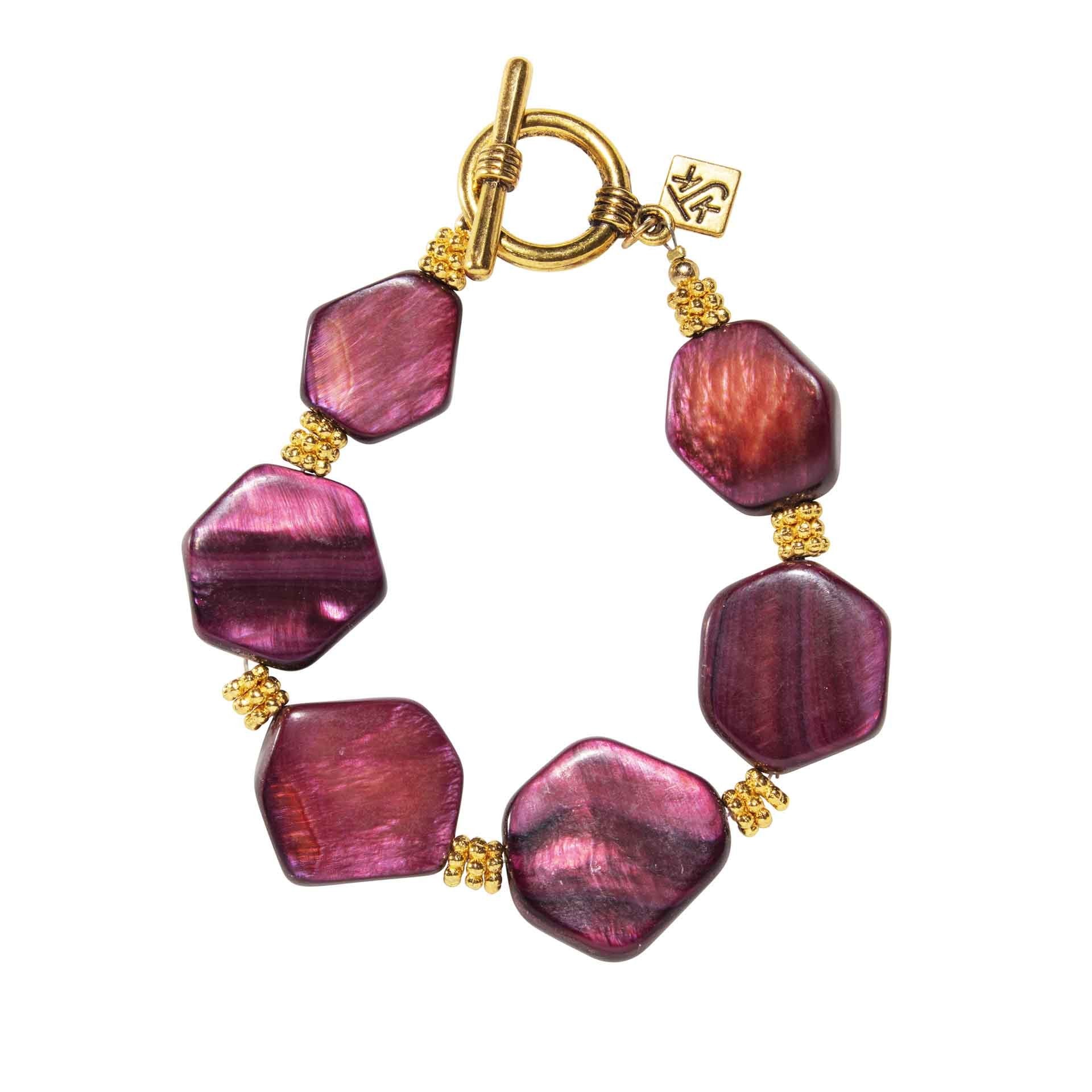 Burgundy Mother Of Pearl Bracelet