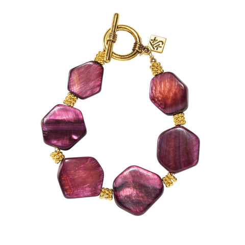Burgundy Mother Of Pearl Bracelet