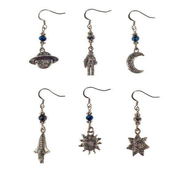 Crystal On French Wire Astronomy Charm Earring