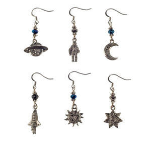 Crystal On French Wire Astronomy Charm Earring