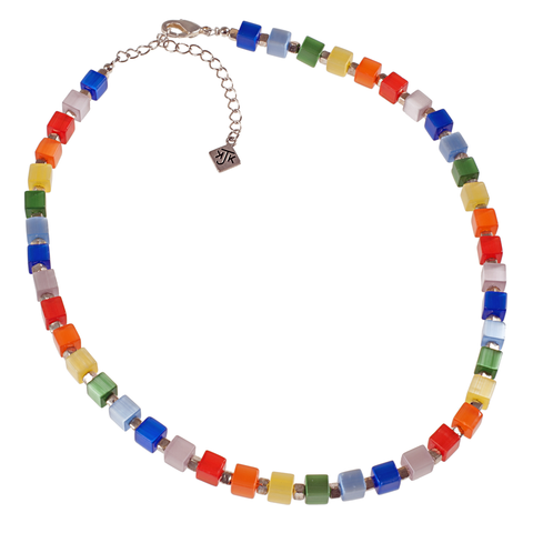 Rainbow Optic Fiber Cubes Choker