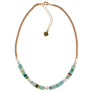 Genuine Roman Glass & Pearl Choker