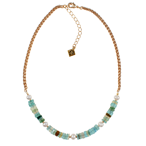 Genuine Roman Glass & Pearl Choker