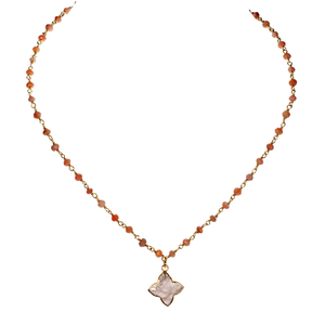 Gemstone Pendant On Vermeil Faceted Stone Chain Choker