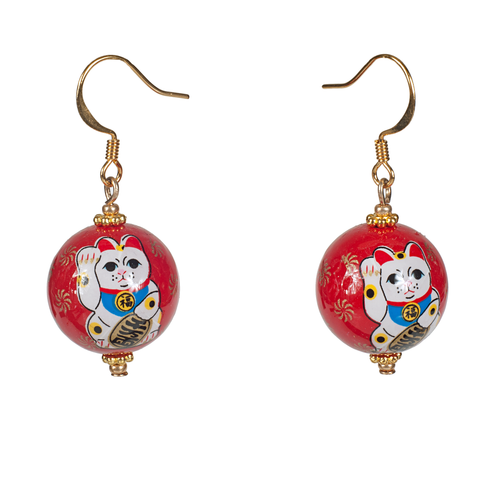 Neko Cat Red Tensha Earring