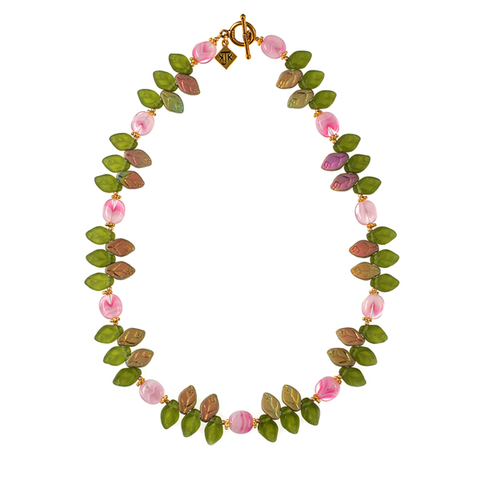 Bohemian Glass Leaf Choker