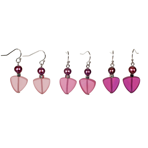 Rose Frosted Glass Earring