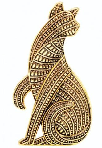 Textured Stylized Cat Pin
