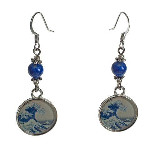 Hokusai Wave & Lapis Earring