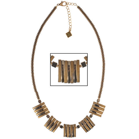 Hematite Gold 5-Stack  Choker