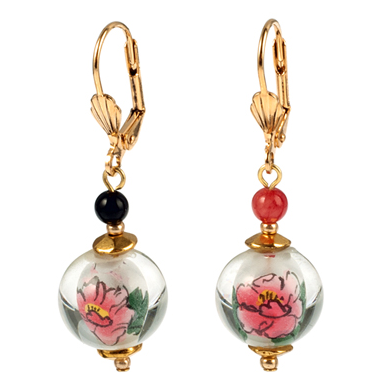 Hand Painted Glass Earring