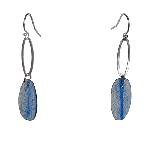 Sterling Open Link With Kyanite Paddle Earring