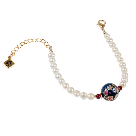 Cherry Blossom Tensha With Cultured Pearl Bracelet