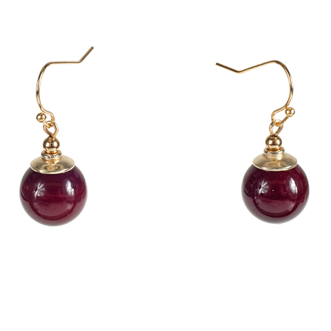 Banded Agate With Golden Cap Earring