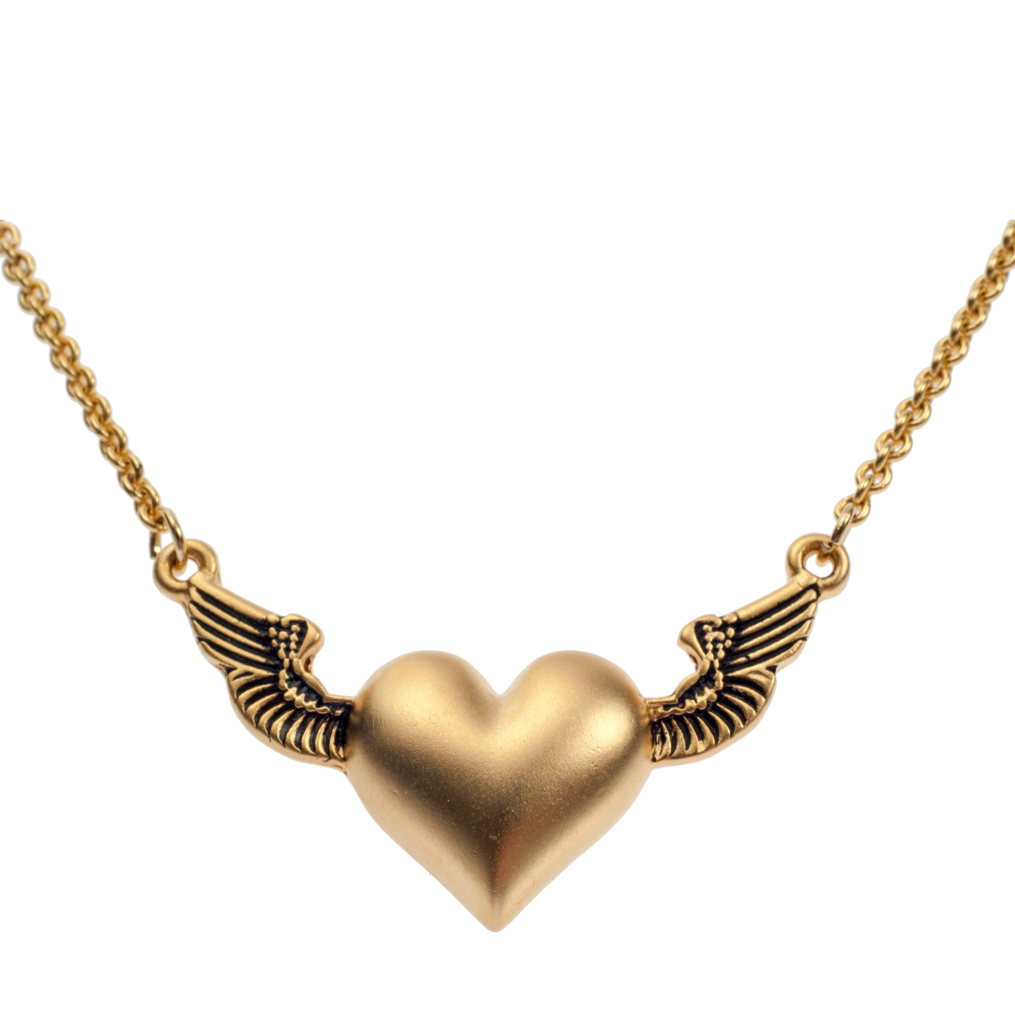 United States Holocaust Memorial Museum Gold Winged Heart Pendant Choker