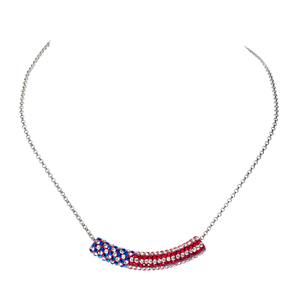 Patriotic Pave Tube  Choker