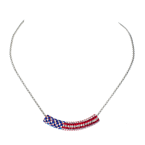 Patriotic Pave Tube  Choker