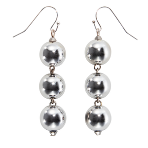 Triple Mirrorball On Wire Earring