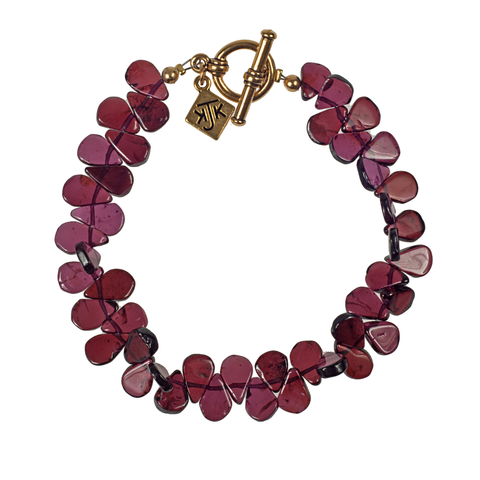 Dancing Garnet Teardrops Bracelet
