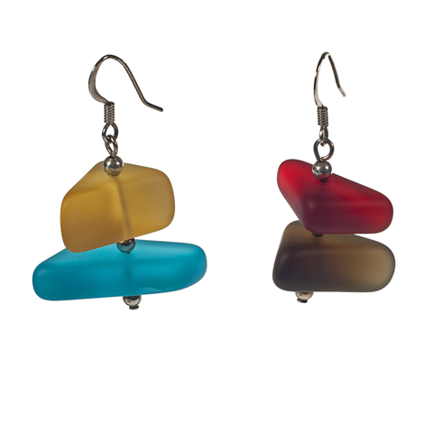 Frosted Composite Quartz Earring