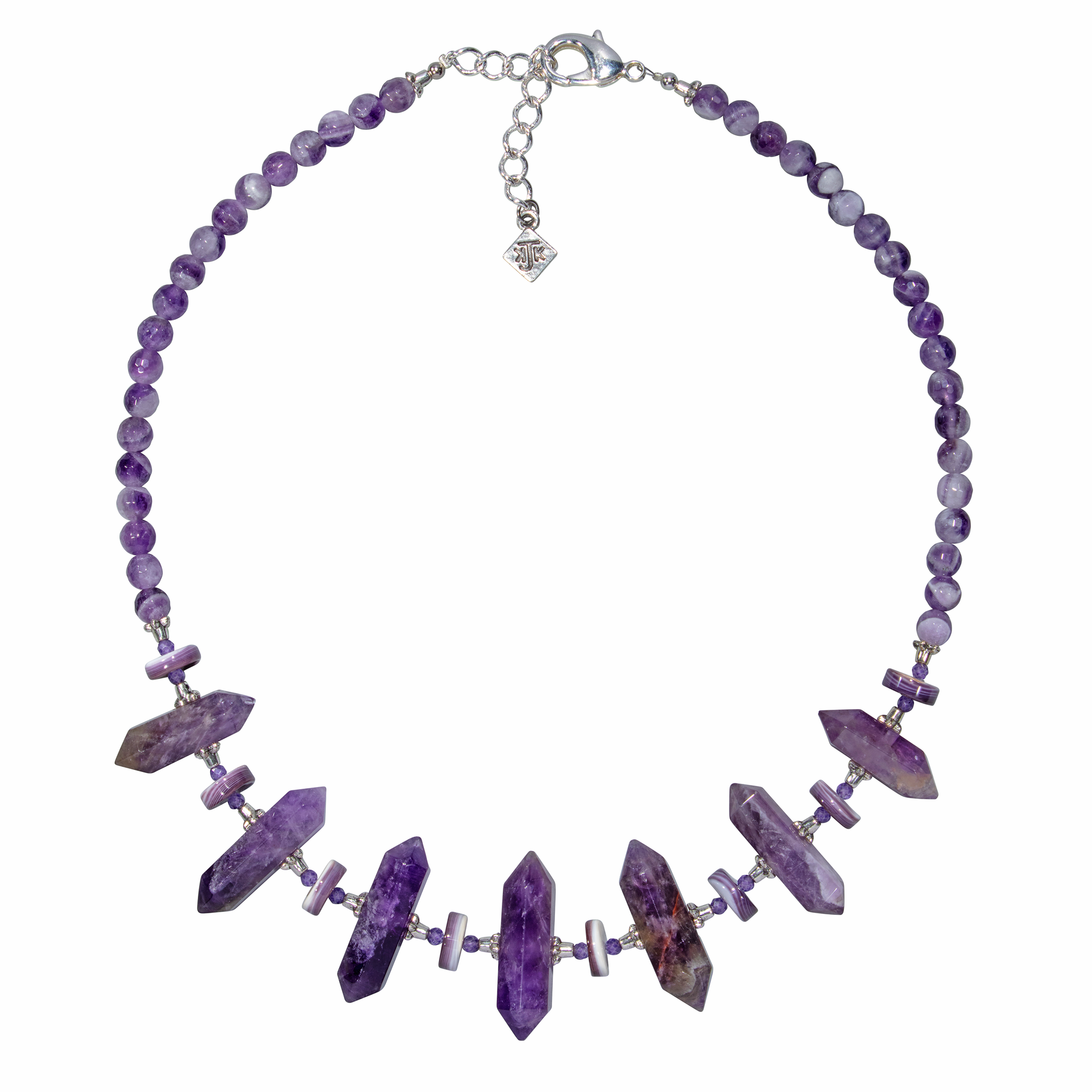Amethyst And Wampum  Shell Choker