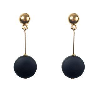 Domed Post With Recycled Frosted Glass Coin Earring
