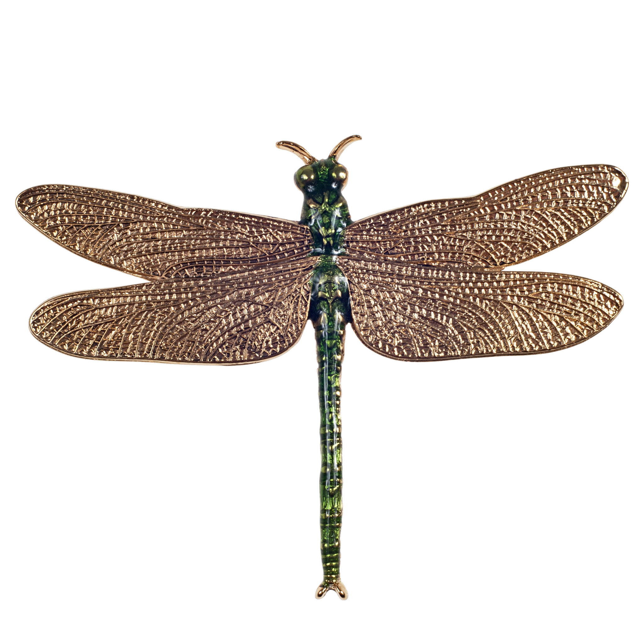 Enameled Gold Dragonfly Pin
