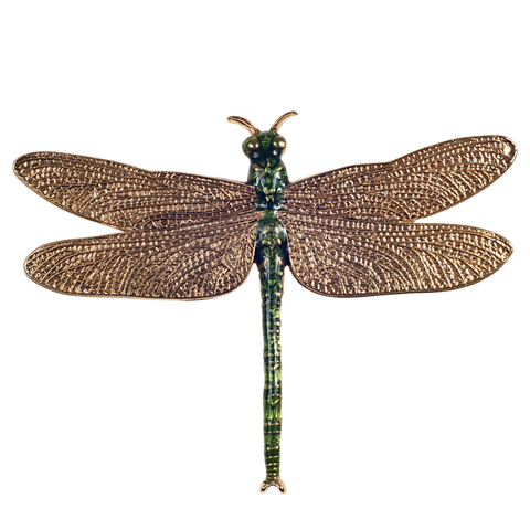 Enameled Gold Dragonfly Pin