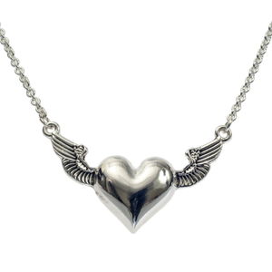 United States Holocaust Memorial Museum Silver Winged Heart Pendant Choker