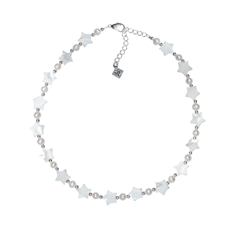 Cultured Pearl & Mother Of Pearl Star Choker