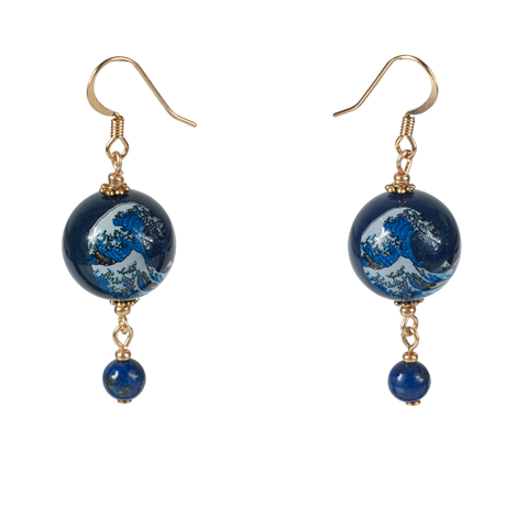 Wave Tensha & Lapis Earring