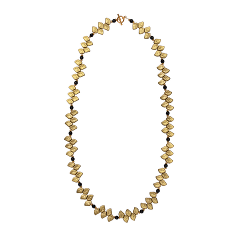 Gold Leaf With Semi-Precious Stones Necklace