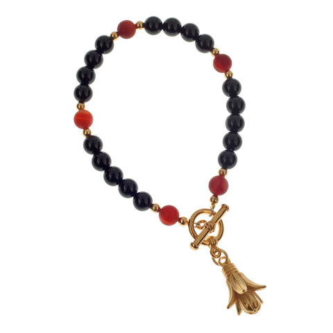 Lotus With Semiprecious Stone Bracelet