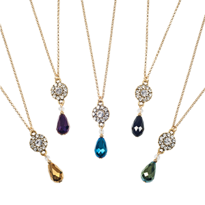 Crystal Medallion & Metallic Drop Choker