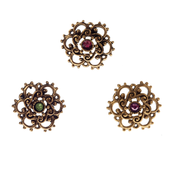 Openwork Post With Faceted Crystal Center Earring