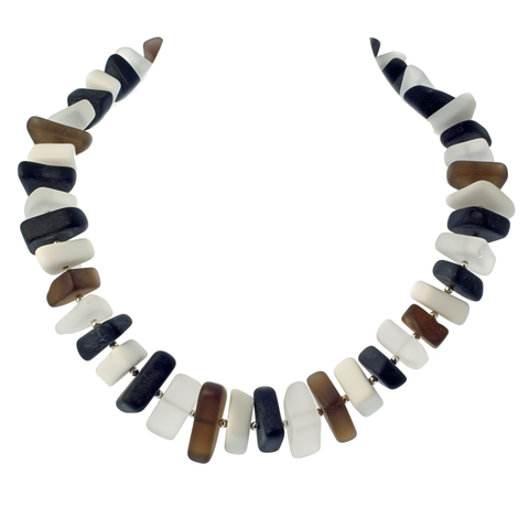 Black And White Frosted Glass Choker
