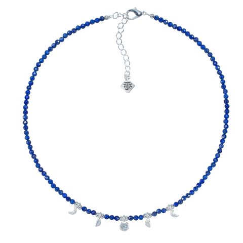 Moon Phases & Faceted Lapis Choker