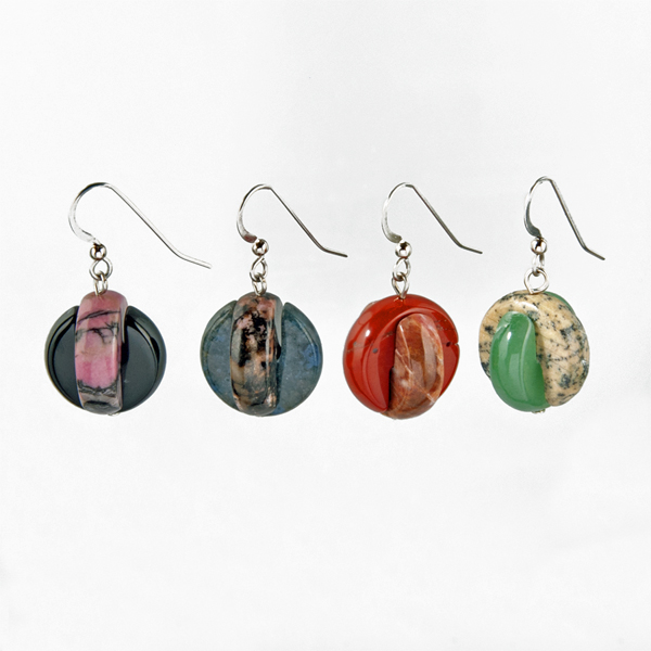 Interlocking Semi-Precious Stone  Earring