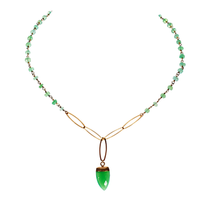 Faceted Chalcedony And Vermeil Open Link Choker